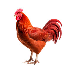 Fototapeta premium Red link hen isolated on transparent background. PNG