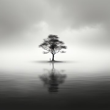Tree in the middle of the lake
