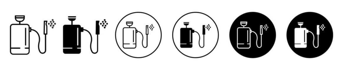Pressure sprayer vector icon set collection. Pressure sprayer Outline flat Icon. - obrazy, fototapety, plakaty