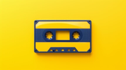 Obraz premium cassette tape on yellow background.