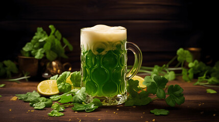 Obraz na płótnie Canvas Green beer for St. Patrick's Day celebrations