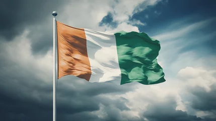 Keuken spatwand met foto Irish flag waving for St. Patrick's Day celebration © Matthias