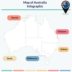 Obraz premium Infographic of Australia map