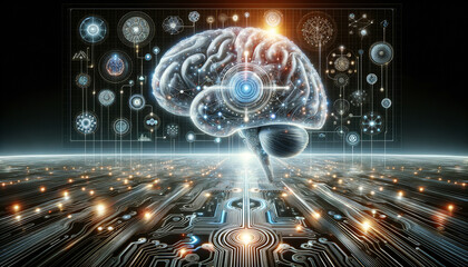 Futuristic Brain-Computer Interface: Seamless integration of mind and technology.
