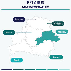 Infographic of Belarus map. Map infographic