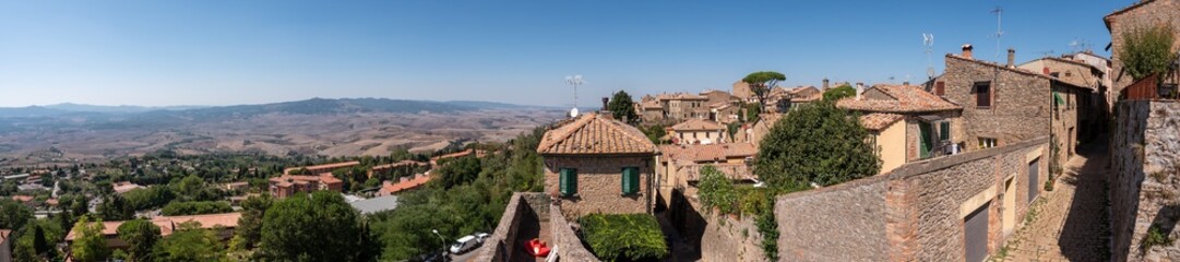 Panoramic view on the surrounding landscape of Volterra in the Tuscany