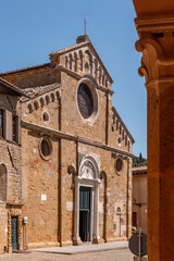 Facade of the romanesque cathedral Santa Maria Assunta in Volterra