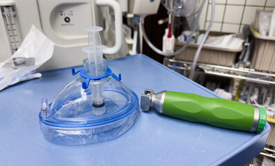 bright, sterile hospital airway with medical equipment and beds, symbolizing healthcare, treatment, and healing
