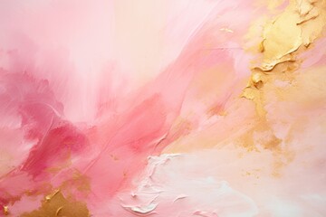Obraz na płótnie Canvas Abstract watercolor background. Hand-painted background. Illustration. gold and pink strokes