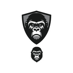 gorilla sports logos, emblems, badges, esport, gaming, Vector