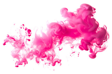 ink swirls in pink abstract fluid texture isolated on transparent background