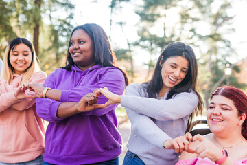 Heart love shape hands Inspire Inclusion feminist movement for diversity and sorority woman rights