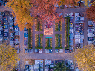 View from a drone of the cemetery