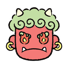 Obraz premium 季節_冬_節分_闘志を燃やす赤鬼のイラスト素材