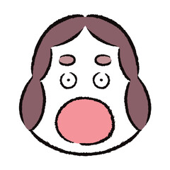 季節_冬_節分_驚いた顔のおたふくのイラスト素材