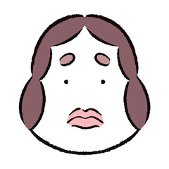 季節_冬_節分_困った顔のおたふくのイラスト素材