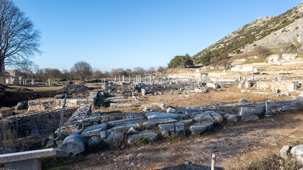 Ancient Ruins at archaeological area of Philippi, Greece