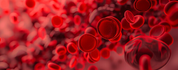 Red Blood Cells Under Microscope Scientific Study of Hematology	
