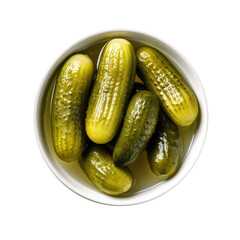 Bowl of Pickles Isolated on a Transparent Background 