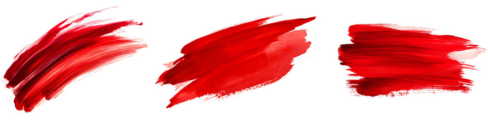 brushstroke of red paint transparent texture