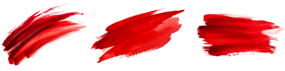 Fotobehang brushstroke of red paint transparent texture © mr_marcom