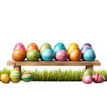 easter eggs isolated, Easter symbol, handmade easter eggs, different colors, isolated on white, Png