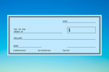 Blank Check Blue Background