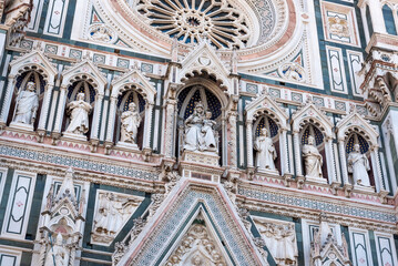 Neo-gothic facade of the cathedral Santa Maria del Fiore in Florence