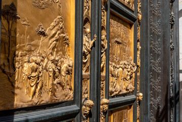 Paradise Gate at the baptistery of the cathedral Santa Maria del Fiore in Florence