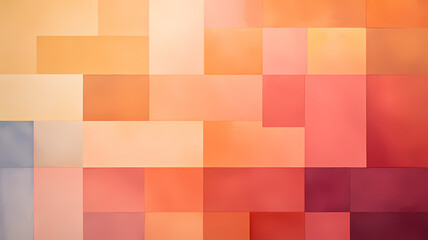 Sunset hues with layered square cutouts, tranquil and warm abstraction