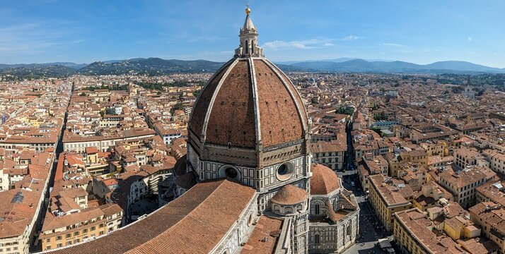 Aerial view of the cathedral Santa Maria del Fiore in Florence
