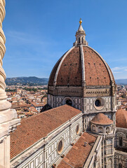 Fototapeta na wymiar Aerial view of the cathedral Santa Maria del Fiore in Florence