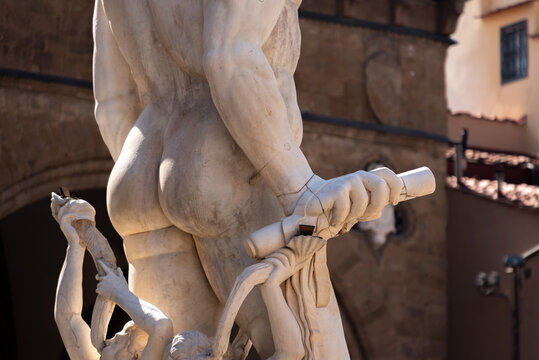 Statue of the famous Neptune fountain at the Piazza della Signoria in Florence