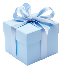 Blue gift box isolated.