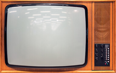 Old wooden television from the 60s.