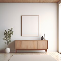 Minimalist Art Frame Mockup with Credenza