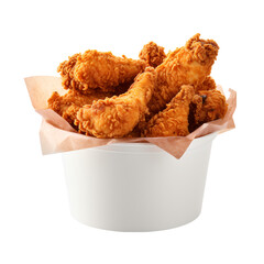 breaded wings, fried chicken isolated, fried chicken strips, plate isolated, transparent background, Chicken wings png