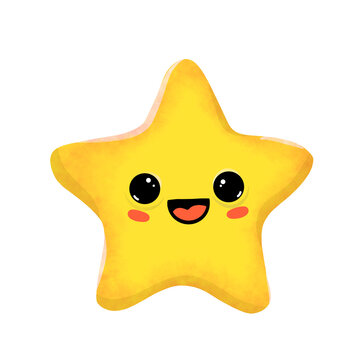 Cute star smiley face cartoon hand drawn stars yellow clipart mbe sticker smiling element emoticon
