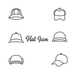 simple design icon set bundle of hats of various shapes