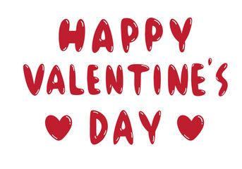 ぷっくりした赤いバレンタインデーの文字