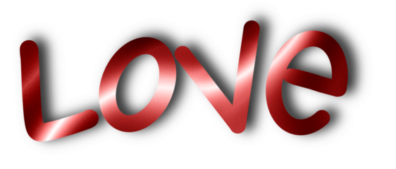 Handwritten Love textured lettering with drop shadow, 3d effect