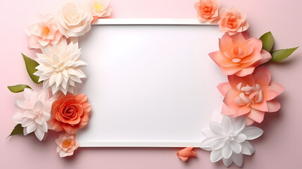 Floral frame with decorative flowers, decorative flower background pattern, floral border background