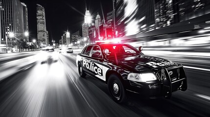 Abstract police vehicle, Generative AI