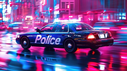Abstract police vehicle, Generative AI
