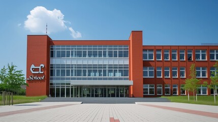 Abstract school building, Generative AI
