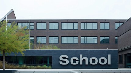 Abstract school building, Generative AI