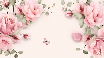 Obraz na płótnie Canvas Floral frame with decorative flowers, decorative flower background pattern, floral border background