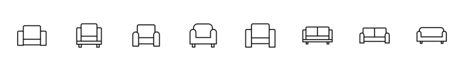 Sofa icon set. sofa icon illustration