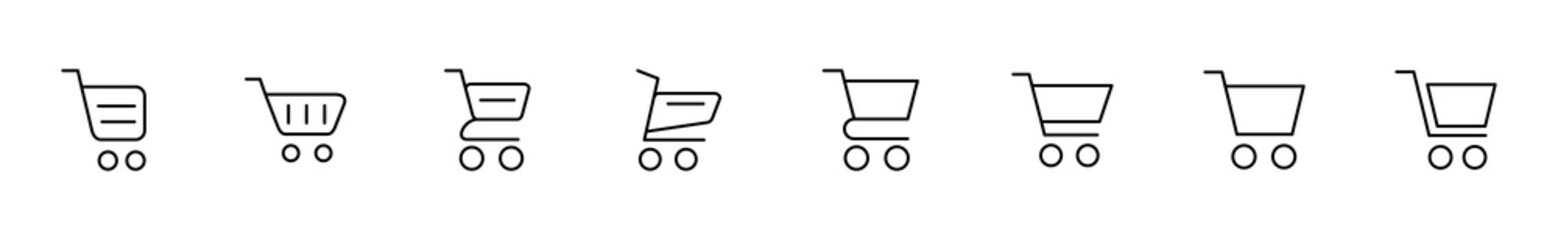 Shopping icon set. Shopping cart icon. Trolley icon vector