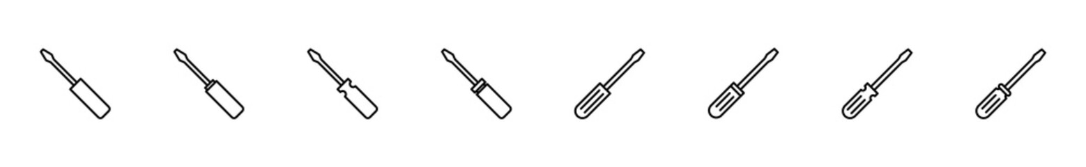 Screwdriver icon set. tools icon vector